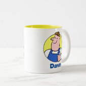 Handyman Arbeider Handelaar met Naam Tweekleurige Koffiemok (Voorkant rechts)