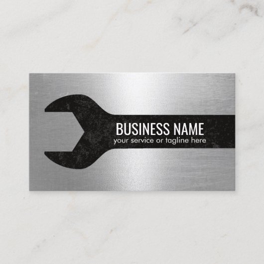 Handyman Auto Repair Maintenance Service Metallic Visitekaartje (Voorkant)