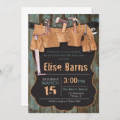 Handyman Baby shower Invitation Kaart (Voorkant / Achterkant)