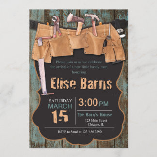 Handyman Baby shower Invitation Kaart