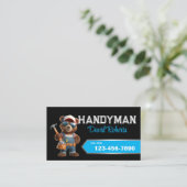 Handyman Beer Carpenter House Repair Plain Black Visitekaartje (Staand voorkant)