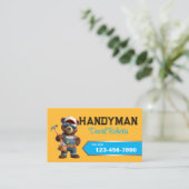 Handyman Beer Carpenter House Repair Plain Gold Visitekaartje (Staand voorkant)