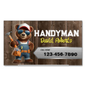 Handyman Beer Carpenter House Repair Service Hout Magnetisch Visitekaartje (Voorkant)