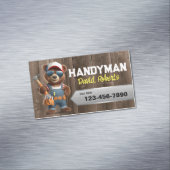 Handyman Beer Carpenter House Repair Service Hout Magnetisch Visitekaartje (Voorbeeld)