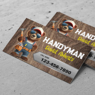 Handyman Beer Houtbewerker Huis Reparatie Service Visitekaartje