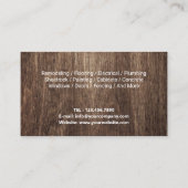 Handyman Beer Houtbewerker Huis Reparatie Service  Visitekaartje (Achterkant)