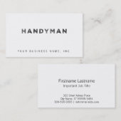 Handyman [Black Faux Letterpress Style] Visitekaartje (Voorkant / Achterkant)