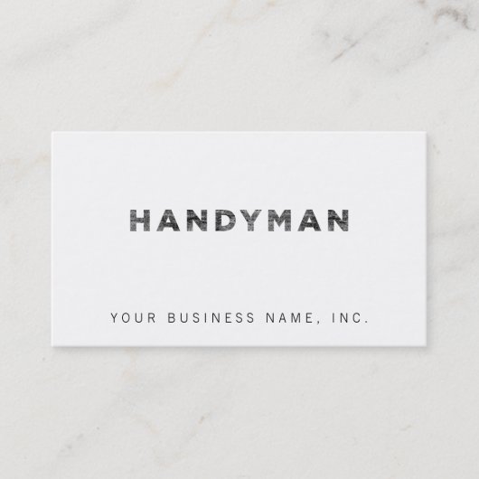 Handyman [Black Faux Letterpress Style] Visitekaartje (Voorkant)