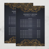 Handyman Black Gold-prijslijst Menu (Voorkant / Achterkant)