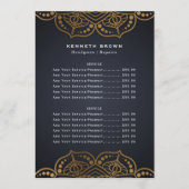 Handyman Black Gold-prijslijst Menu (Voorkant)