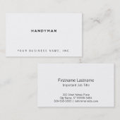 Handyman [Black Letterpress-stijl] Visitekaartje (Voorkant / Achterkant)