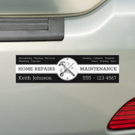 Handyman Black Modern Professional Construction Bumpersticker