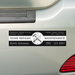 Handyman Black Modern Professional Construction Bumpersticker