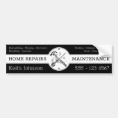 Handyman Black Modern Professional Construction Bumpersticker (Voorkant)