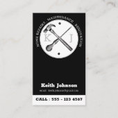 Handyman Black Professional Custom Monogram Logo Visitekaartje (Voorkant)