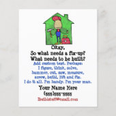 HandyMan. Bouwer. Bouw. Contractant. Flyer (Achterkant)