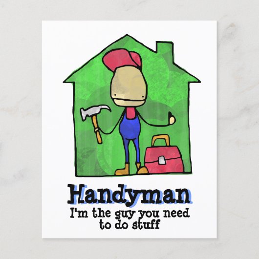 HandyMan. Bouwer. Bouw. Contractant. Flyer (Voorkant)