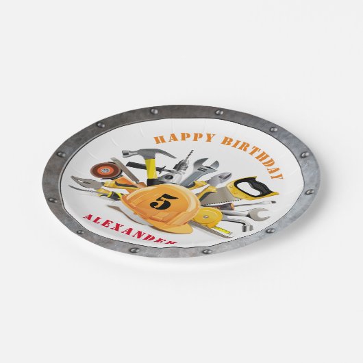Handyman Boy Tools Birthday Party Paper Bord (Gekanteld)