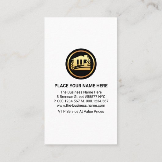 Handyman Brown Layers Gold Tab Visitekaartje (Achterkant)