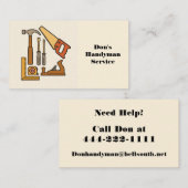 HANDYMAN BUSINESS CARD VISITEKAARTJE (Voorkant / Achterkant)