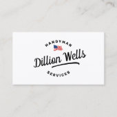 Handyman Carpenter Amerikaanse vlag Visitekaartje (Voorkant)