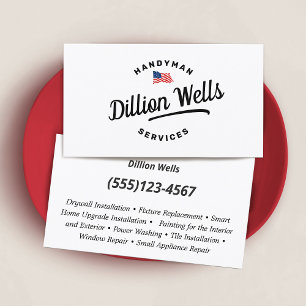 Handyman Carpenter Amerikaanse vlag Visitekaartje