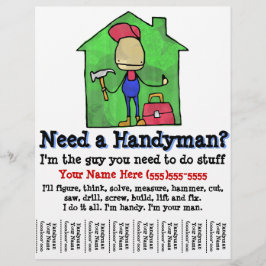 Handyman. Carpenter. Bouwer. Marketing flyer