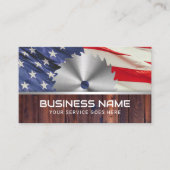 Handyman Carpenter Circular Saw Blade Patriotic Visitekaartje (Voorkant)