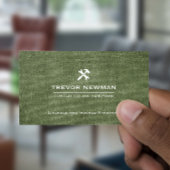 Handyman Carpenter Construction Grunge Olijfgroen Visitekaartje