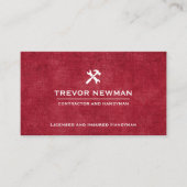 Handyman Carpenter Construction Grunge RED Visitekaartje (Voorkant)