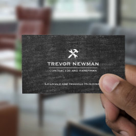 Handyman Carpenter Construction Grunge Zwart Visitekaartje