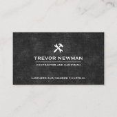 Handyman Carpenter Construction Grunge Zwart Visitekaartje (Voorkant)