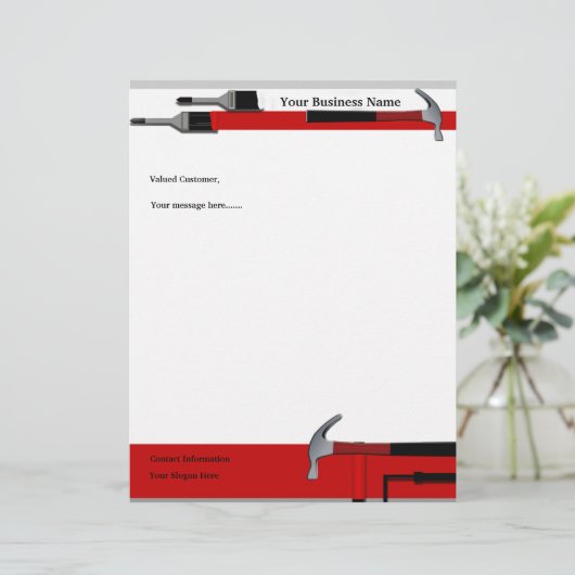 Handyman Carpenter Painter Letterhead Stationery (Staand voorkant)