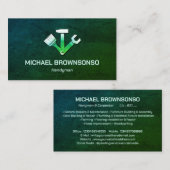 Handyman Carpenter Services Eenvoudig groen stof Visitekaartje (Voorkant / Achterkant)