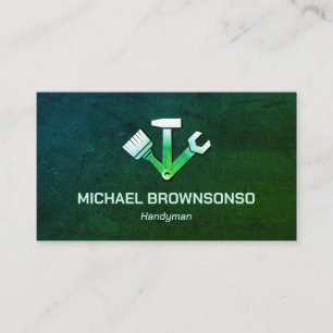 Handyman Carpenter Services Eenvoudig groen stof Visitekaartje