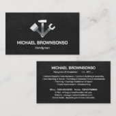 Handyman Carpenter Services Eenvoudig Zwart Visitekaartje (Voorkant / Achterkant)