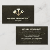 Handyman Carpenter Services Metallic Visitekaartje (Voorkant / Achterkant)