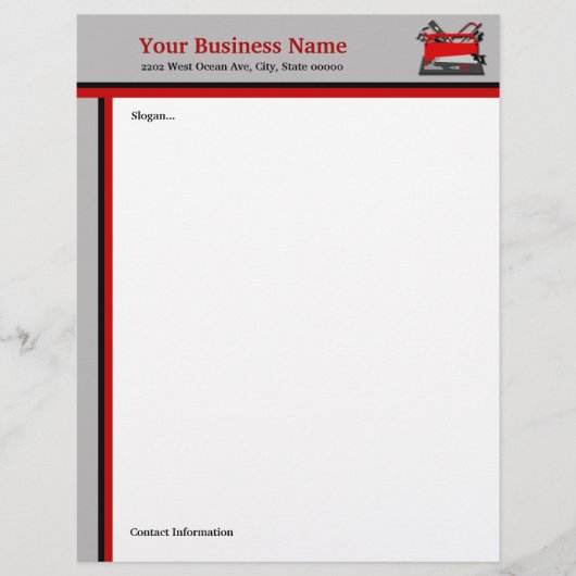Handyman Carpenter Tool Box Stationery Custom Briefhoofd (Voorkant)