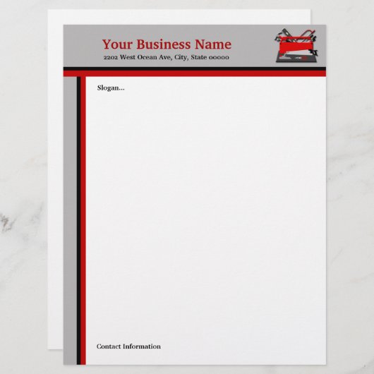 Handyman Carpenter Tool Box Stationery Custom Briefhoofd (Voorkant / Achterkant)