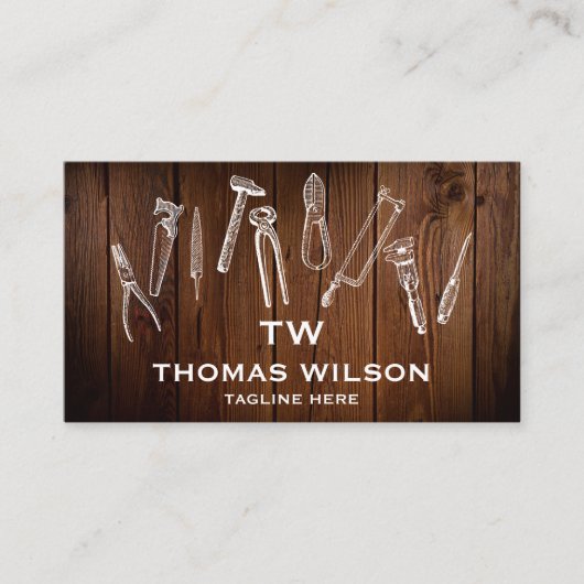  handyman Carpenter Tools Busi Visitekaartje (Voorkant)
