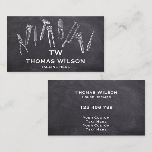  handyman Carpenter Tools Busi Visitekaartje (Voorkant / Achterkant)
