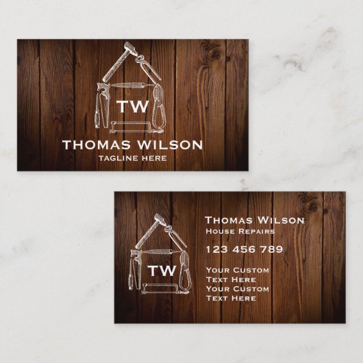 handyman Carpenter Tools Busi Visitekaartje (Voorkant / Achterkant)