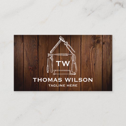 handyman Carpenter Tools Busi Visitekaartje (Voorkant)