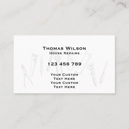  handyman Carpenter Tools Busi Visitekaartje (Achterkant)