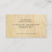 Handyman / Carpenter Tools Home Improving Wood Visitekaartje (Achterkant)