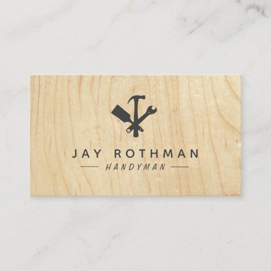Handyman / Carpenter Tools Home Improving Wood Visitekaartje (Voorkant)
