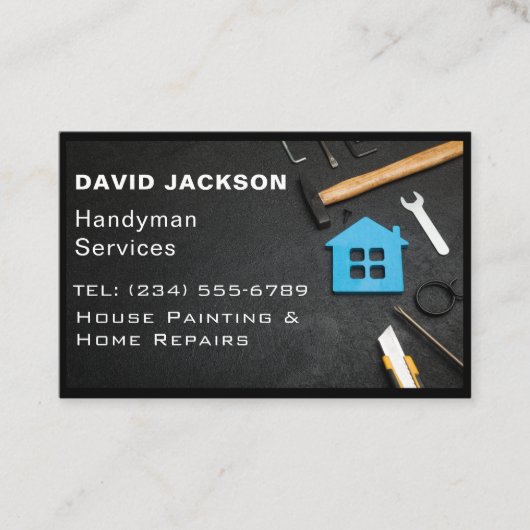 Handyman / Carpenter Tools Home Improving Wood Visitekaartje (Voorkant)