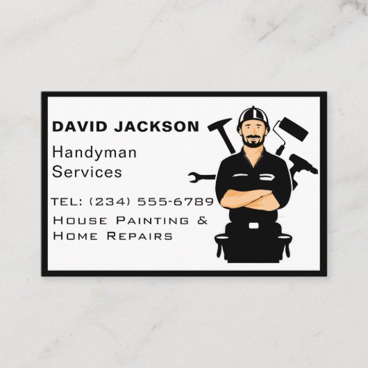 Handyman / Carpenter Tools Home Improving Wood Visitekaartje (Voorkant)