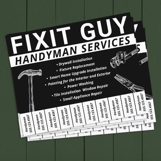 Handyman Carpentry Scheur uit telefoonnummer Flyer