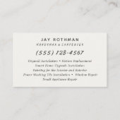 Handyman / Carpentry Tools Home Improvement Visitekaartje (Achterkant)